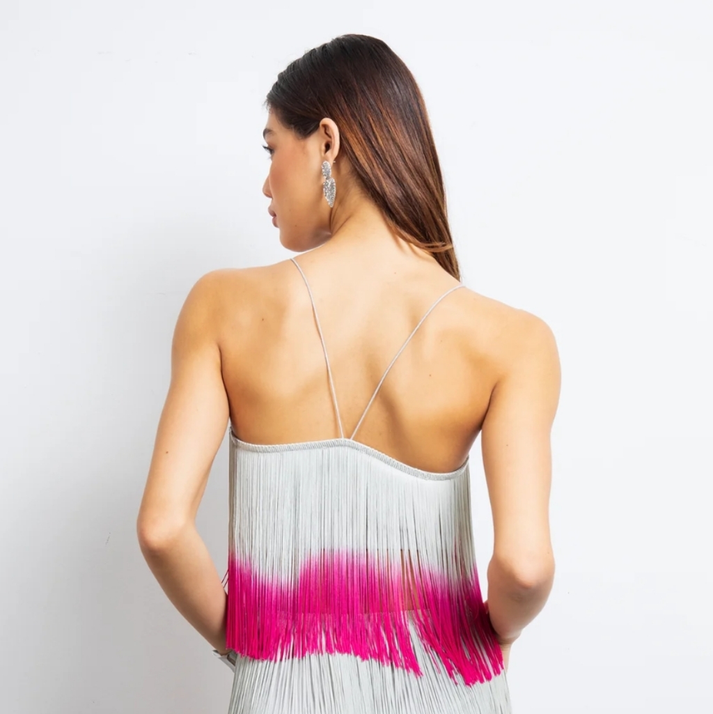 Lisa Maree Sleeping Beauty Fringe Tank Pink Ombre Large Nwt — image 2 of 2